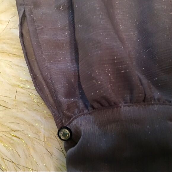 Grey metallic lavender Chiffon 2 in 1 Blouse - Picture 3 of 14